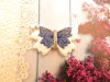 Bouton gros papillon bleu et Azurite