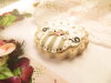 Bouton gros rond cannelé Shabby chic beige