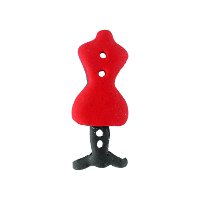 Bouton mannequin couture rouge