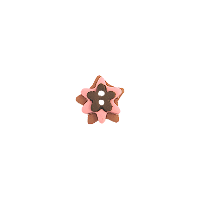 Bouton petit edelweiss marron et rose