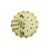 Bouton gros rond cannelé Shabby chic beige