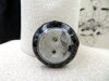 Bouton rond brillant noir et gris de 28mm