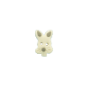 Bouton tête de lapin blanc