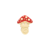 Bouton champignon blanc et chapeau rouge