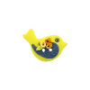 Bouton oiseau jaune et bleu