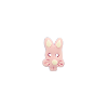 Bouton tête de lapin rose