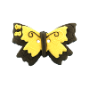 Bouton gros papillon noir et ocre jaune