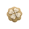 Bouton gros rond cannelé beige