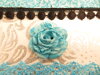 Bouton grosse rose 34mm marbré turquoise