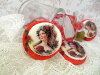 Bouton rond rouge princesse