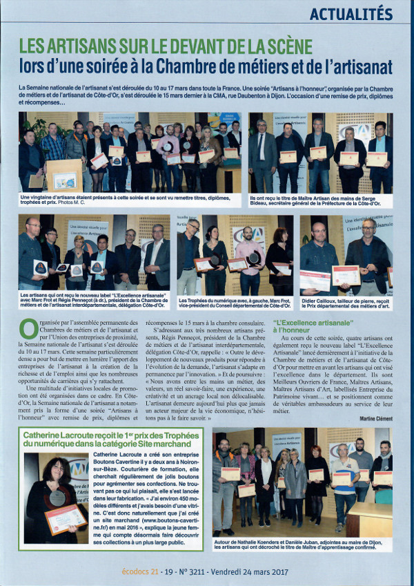 Remise des prix artisanat mars 2017