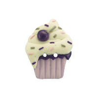 Bouton gâteau cupcake violet