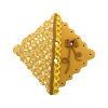 Bouton gros carré cannelé beige et motif Effervescence