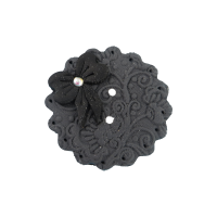 Bouton gros rond anthracite noeud noir