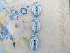 Bouton petite chouette motif Shabby chic bleu