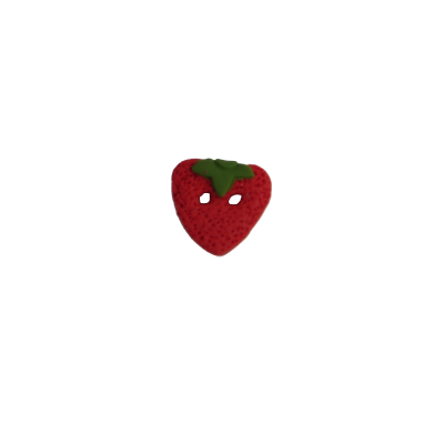 Bouton fantaisie Cavertine petite fraise rouge