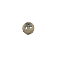 Bouton rond marron noeud noir 13mm