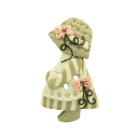 Bouton fille Sunbonnet Shabby chic beige