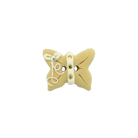 Bouton papillon beige