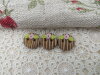 Bouton rond 13mm Shabby chic marron motif bois