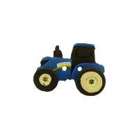 Bouton tracteur bleu New Hollande