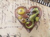 Bouton coeur Steampunk hippocampe