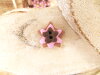 Bouton petit edelweiss marron et rose