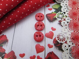 Bouton fantaisie Cavertine petit rond rouge 10mm