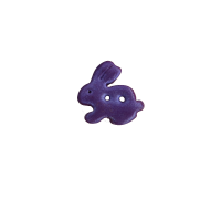Bouton petit lapin violet