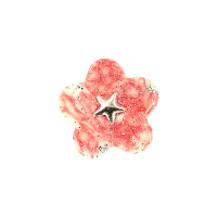 Bouton tige fleur brillante rose rhodonite