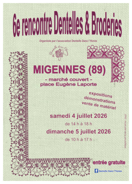 Rencontre Dentelles et Broderie � Migennes 2026