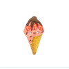Bouton cornet de glace fraise