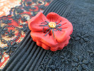 Bouton gros coquelicot rouge