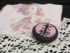 Bouton rond noir et rose 30mm