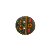 Bouton rond noir motif léopard